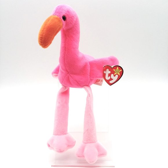 TY Beanie Baby  PINKY The Flamingo Hang Tush Tag Bean Bag Plush Retired 1995 - Picture 1 of 14